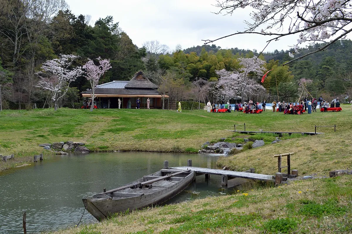 A Japanese garden at Heian-kyo in Kyoto.